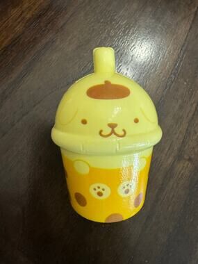 Sanrio Pompompurin bobba tea cup squishy stress reliever